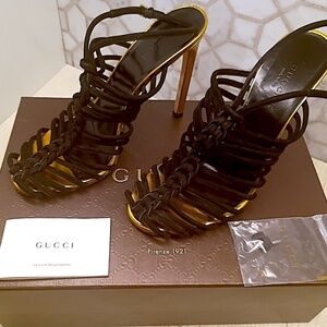 Rare Stunning Gucci Cage Sandals in size EU 38.5 and US 8/8.5
